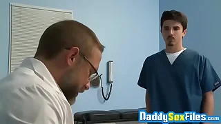 Broad in the beam dick hunk Dirk Caber pounds twinks ass after blowjob