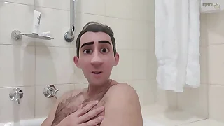 Step Gay Dad - Bath Buddies - Hot house involving concupiscent electricity so thick it ends up on all sides over stepdad's sexy toes - Manlyfoot